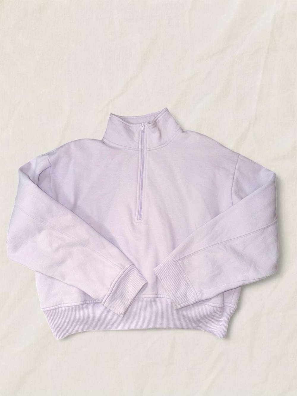 a new day Lavender Cropped Half-Zip Turtleneck Sweater